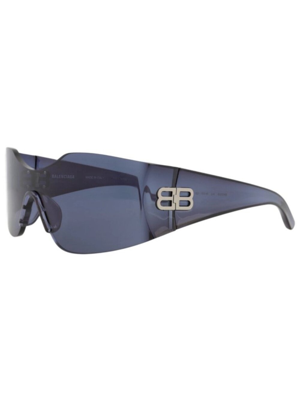 New Balenciaga Women's Sunglasses Shield Wrap Nylon Frame Unisex Blue Blue Blue
